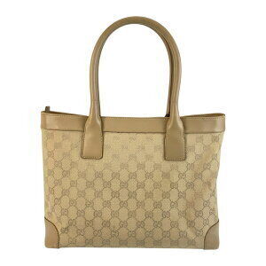 Gucci leather tote Beige shoulder Tan bag canvas GG